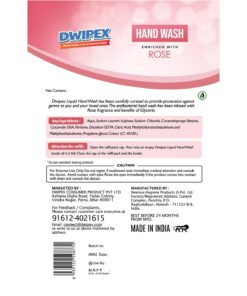 Image of Dwipex hand wash rose refill sticker back view